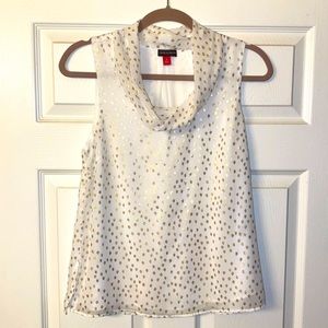 Vince Camuto Sleeveless Top Size XS White & Gold
